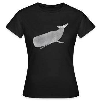 Pottwal, Wal, Walfisch - Frauen T-Shirt - Schwarz - Vorne - AI Model Female 172 dark (172cm)
