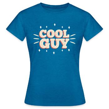 Cool Guy - Frauen T-Shirt - Antikblaues Saphir meliert - Vorne - AI Model Female 172 dark (172cm)