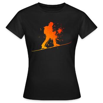 Ski Tour Ski Men Ski Touring Women Skiing Tour - Women's T-Shirt - black - Front - AI Model Female 172 dark (172cm)