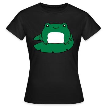 Grenouille sur nénuphar - T-shirt Femme - noir - Devant - AI Model Female 172 dark (172cm)