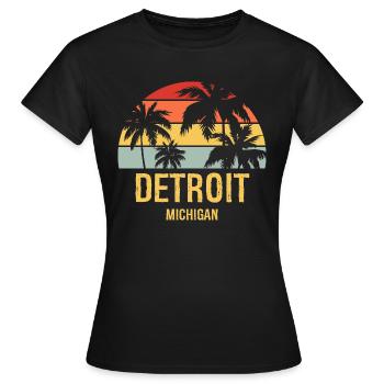 Detroit - T-shirt Femme - noir - Devant - AI Model Female 172 dark (172cm)