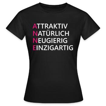 Anne Name Geschenk - Frauen T-Shirt - Schwarz - Vorne - AI Model Female 172 dark (172cm)