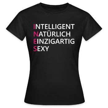 Ines Name Geschenk - Frauen T-Shirt - Schwarz - Vorne - AI Model Female 172 dark (172cm)