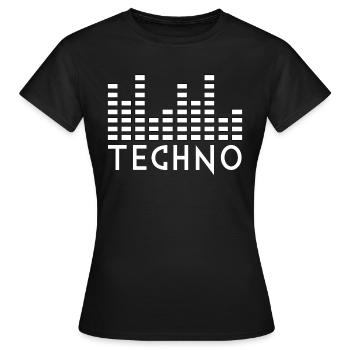 musique techno - T-shirt Femme - noir - Devant - AI Model Female 172 dark (172cm)