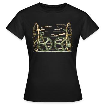 Portail de vélo trou noir - T-shirt Femme - noir - Devant - AI Model Female 172 dark (172cm)