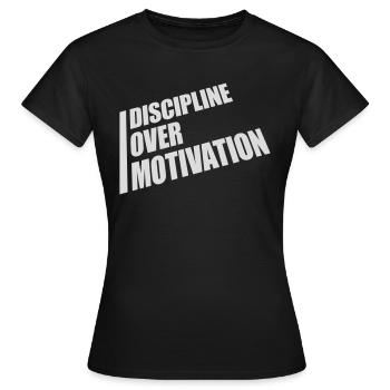 Citation de discipline sur la motivation - T-shirt Femme - noir - Devant - AI Model Female 172 dark (172cm)