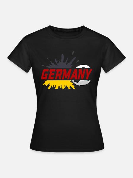 Deutschland Fussball Tshirt - Dame-T-shirt - sort