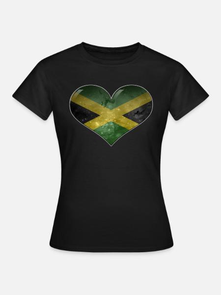Jamaika-Herz - Frauen T-Shirt - Schwarz