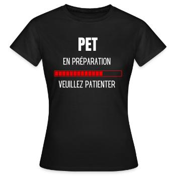 Pet en préparation veuillez patienter - T-shirt Femme - noir - Devant - AI Model Female 172 dark (172cm)
