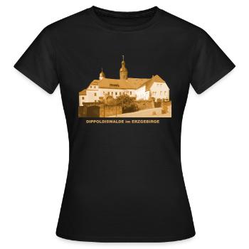 Dippoldiswalde Hôtel de ville Erzgebirge Saxe - T-shirt Femme - noir - Devant - AI Model Female 172 dark (172cm)