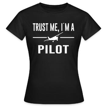 Avion disant pilote Dicte pilote Planeur - T-shirt Femme - noir - Devant - AI Model Female 172 dark (172cm)