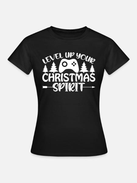 Level up Christmas - Frauen T-Shirt - Schwarz