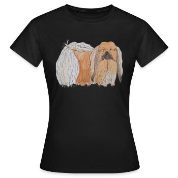 Pékinois - amusant - T-shirt Femme - noir - Devant - AI Model Female 172 dark (172cm)