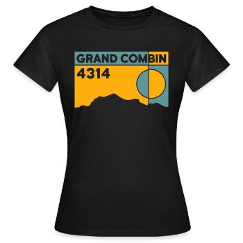 Grand Combin - Women's T-Shirt - black - Front - AI Model Female 172 dark (172cm)