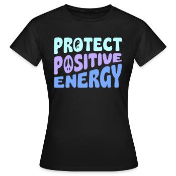 Protéger l’énergie positive - T-shirt Femme - noir - Devant - AI Model Female 172 dark (172cm)