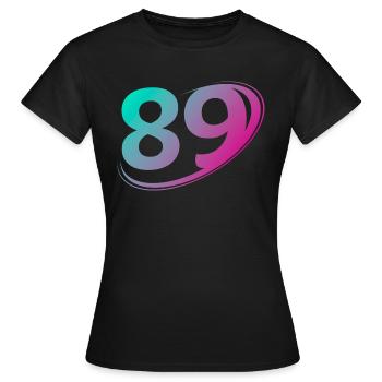 Nummer 89 mehrfarbig - Frauen T-Shirt - Schwarz - Vorne - AI Model Female 172 dark (172cm)