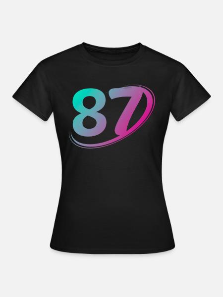 Nummer 87 mehrfarbig - Frauen T-Shirt - Schwarz