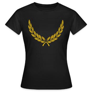 Bodendekoration Lorbeerkranz gold - Frauen T-Shirt - Schwarz - Vorne - AI Model Female 172 dark (172cm)