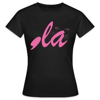 Chat mignon Lady Comma + La - T-shirt Femme - noir - Devant - AI Model Female 172 dark (172cm)