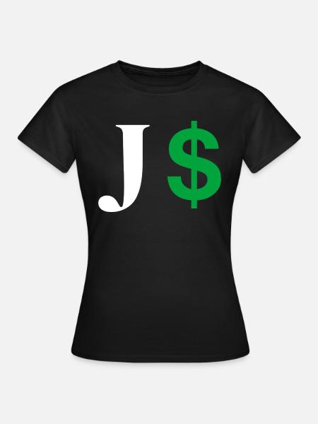 Buchstabe j Dollar - Frauen T-Shirt - Schwarz