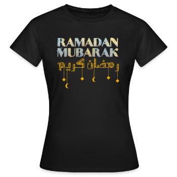 Ramadan Mubarak - Frauen T-Shirt - Schwarz - Vorne - AI Model Female 172 dark (172cm)