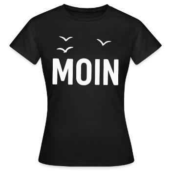 Moin Moewen - Frauen T-Shirt - Schwarz - Vorne - AI Model Female 172 dark (172cm)