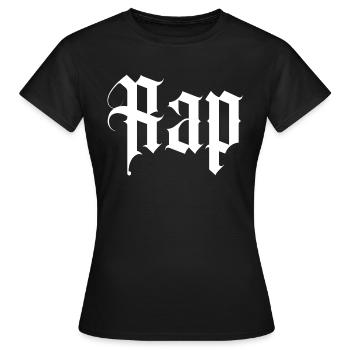 rap music logo - Women's T-Shirt - black - Front - AI Model Female 172 dark (172cm)
