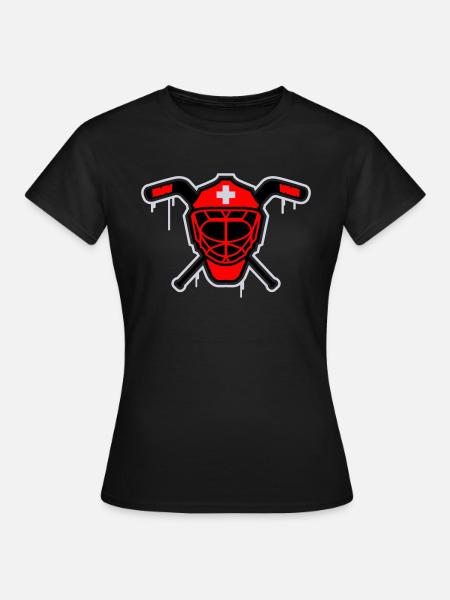 Hockey Goalie Mask Switzerland - Women's T-Shirt - black