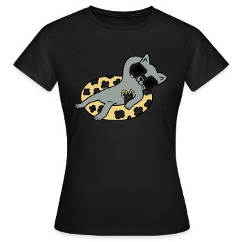 Chill out Cat - Frauen T-Shirt - Schwarz - Vorne - AI Model Female 172 dark (172cm)