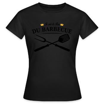 roi du barbecue - T-shirt Femme - noir - Devant - AI Model Female 172 dark (172cm)