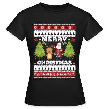 Merry Christmas Merry Christmas - Women's T-Shirt - black - Front - AI Model Female 172 dark (172cm)