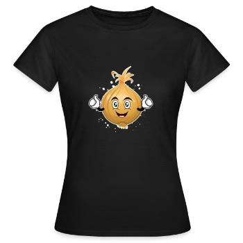 Zwiebel - Frauen T-Shirt - Schwarz - Vorne - AI Model Female 172 dark (172cm)