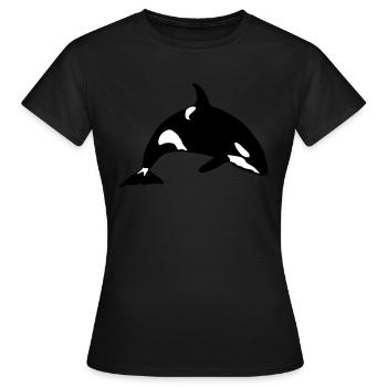 orque animal marin - T-shirt Femme - noir - Devant - AI Model Female 172 dark (172cm)