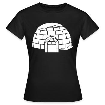 Iglu kuppelförmiges Schneehaus Eskimo Inuit - Frauen T-Shirt - Schwarz - Vorne - AI Model Female 172 dark (172cm)