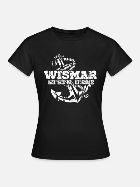 Wismar Heimathafen Norddeutschland Koordinaten - Frauen T-Shirt - Schwarz