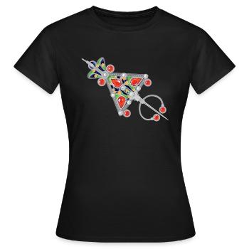 Bijoux kabyle - T-shirt Femme - noir - Devant - AI Model Female 172 dark (172cm)