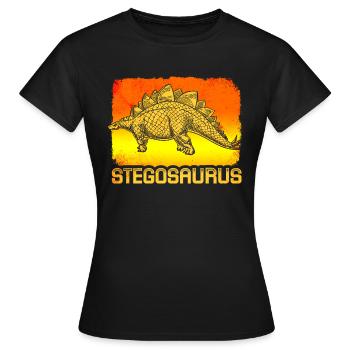 Stegosaurus - T-shirt Femme - noir - Devant - AI Model Female 172 dark (172cm)