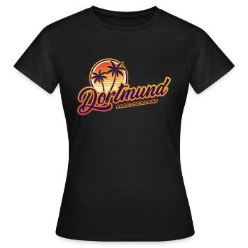 DORTMUND-PARADISE ISLAND - Frauen T-Shirt - Schwarz - Vorne - AI Model Female 172 dark (172cm)