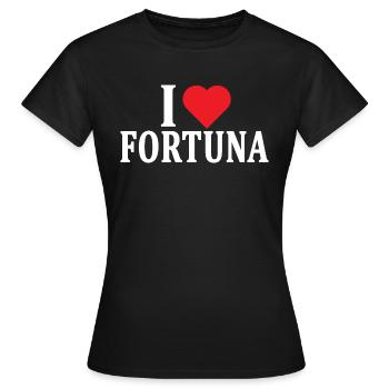 T-Shirt I love Fortuna T-Shirt Geschenkidee - Frauen T-Shirt - Schwarz - Vorne - AI Model Female 172 dark (172cm)
