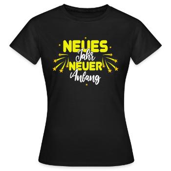 Neues Jahr Neuer Anfang - Frauen T-Shirt - Schwarz - Vorne - AI Model Female 172 dark (172cm)
