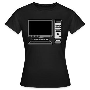 Écran de souris de clavier d’ordinateur - T-shirt Femme - noir - Devant - AI Model Female 172 dark (172cm)