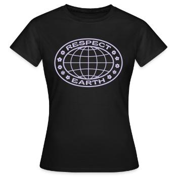 Respectez la Terre - T-shirt Femme - noir - Devant - AI Model Female 172 dark (172cm)