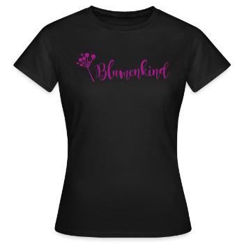 Blumenkind - Frauen T-Shirt - Schwarz - Vorne - AI Model Female 172 dark (172cm)