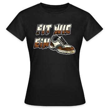 Fit wie ein Turnschuh Jung Sportlich Alter Schuh - Frauen T-Shirt - Schwarz - Vorne - AI Model Female 172 dark (172cm)