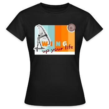 Wing up your life - Frauen T-Shirt - Schwarz - Vorne - AI Model Female 172 dark (172cm)