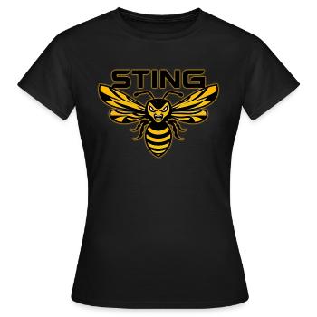 Stachel: Die wütende Wespe - Frauen T-Shirt - Schwarz - Vorne - AI Model Female 172 dark (172cm)