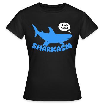 Sharkasm Marine Predator Great White Shark - Frauen T-Shirt - Schwarz - Vorne - AI Model Female 172 dark (172cm)
