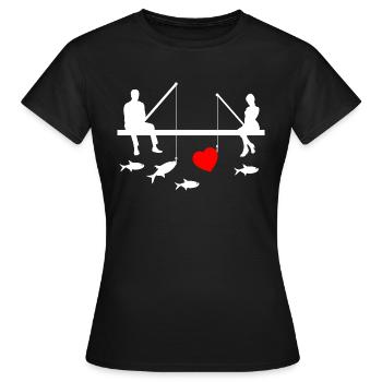 Angling - Women's T-Shirt - black - Front - AI Model Female 172 dark (172cm)