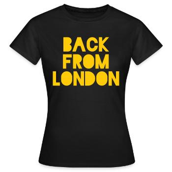 De retour de Londres - T-shirt Femme - noir - Devant - AI Model Female 172 dark (172cm)