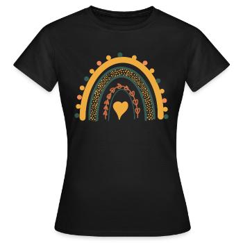 Rainbow Boho Print Abstract Rainbow - Women's T-Shirt - black - Front - AI Model Female 172 dark (172cm)